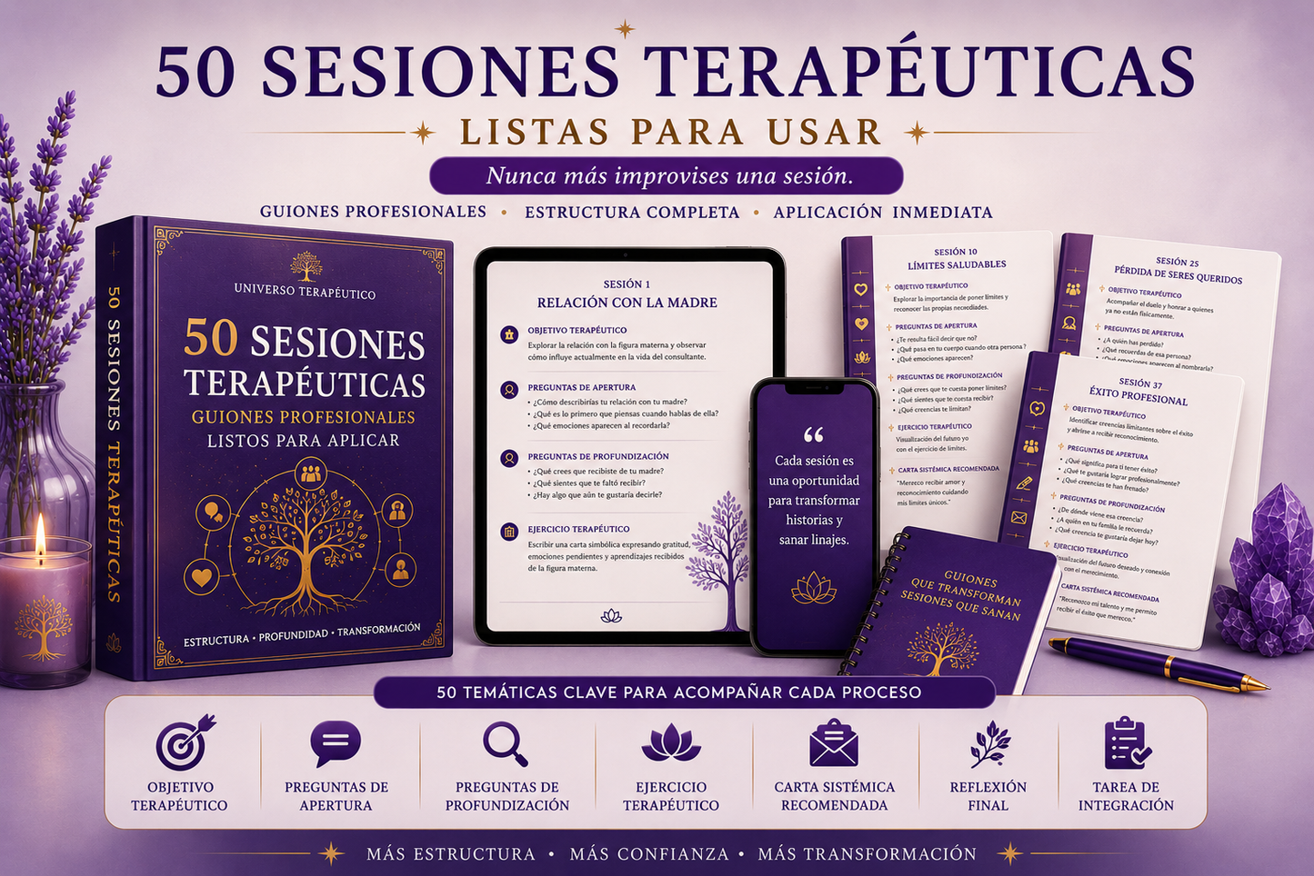SESIONES PASO A PASO!! (50 sesiones terapeuticas listas)